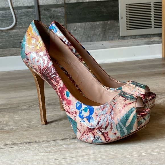 Aldo floral platform heels size 40 - Picture 2 of 7